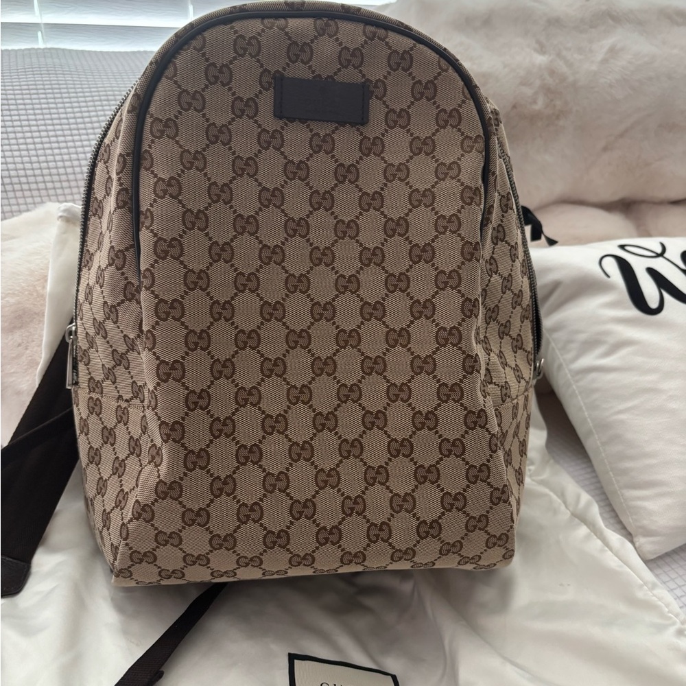 Gucci Csnvas Monogram Backpack